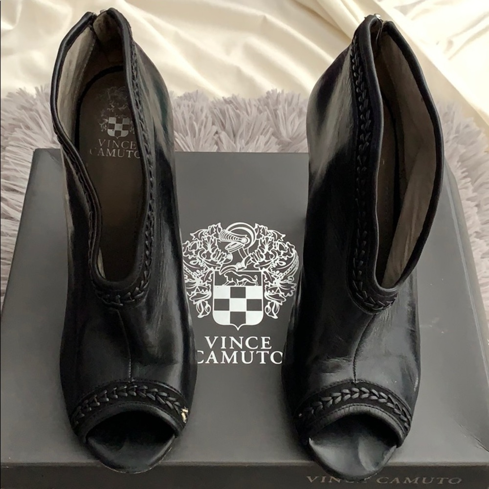 Black Open Toe Booties